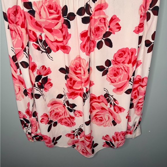 Kate Spade Pink Floral Rose Button Down Blouse - Picture 7 of 9